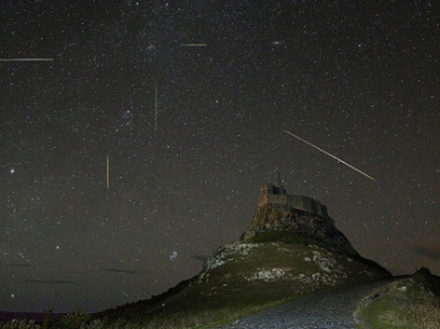 Cosmic Rain, Perseid Meteor Shower, Lindisfarne (photo St1nkyPete, Flickr)