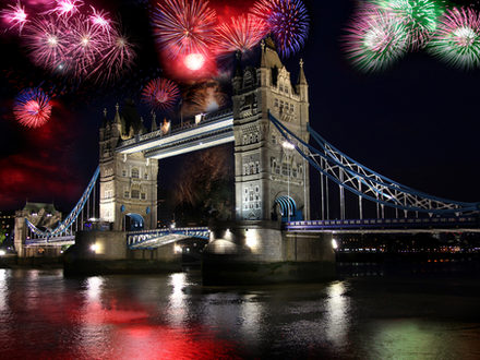 Firework, Tower Bridge, London, UK