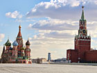 Red Square in Moscow in the evening.