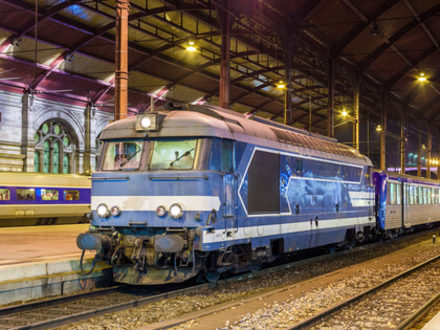 Local diesed train at Strasbourg station. Alsace, France