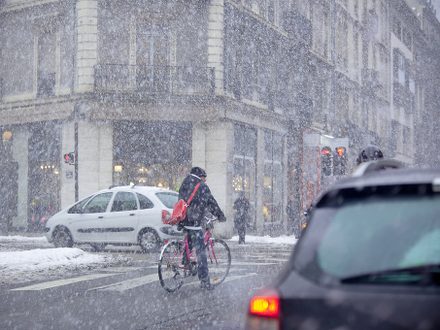France at Winter Snowstorm