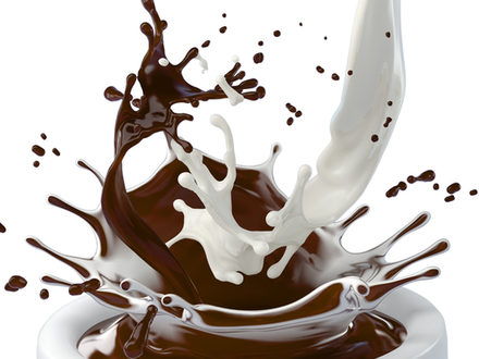Chocolate and milk splashes