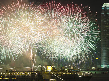 Fireworks, Hong Kong, China