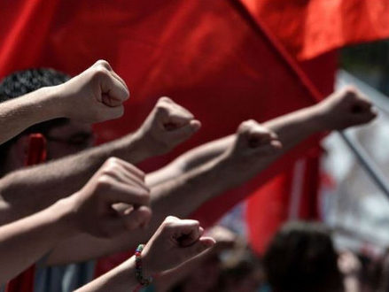 Greek demonstrators in Athens, on May 1, 2013.
AFP, Photo By Aris Messinis